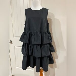 Who What Wear ruffled tiered Black Dress